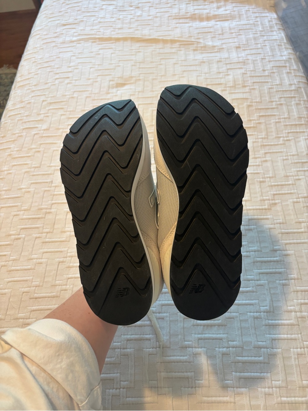 New Balance Women's Cream Platform Sneakers - Picture 6 of 7